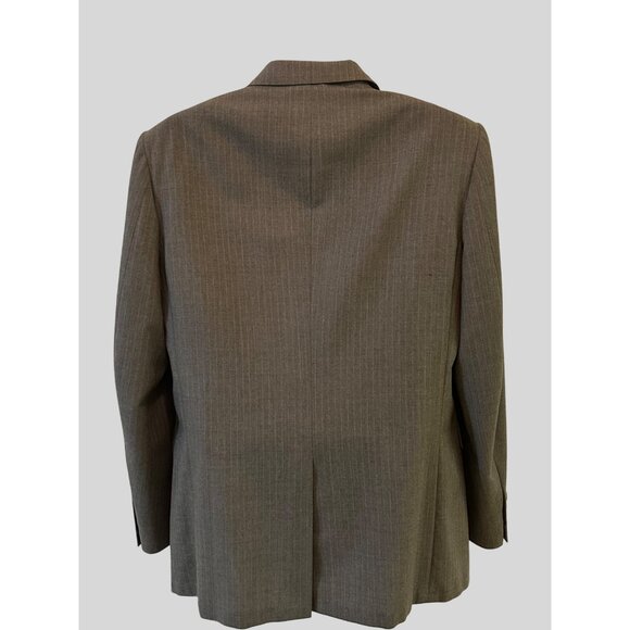 Stafford Mens Gray Pinstripe Suit Jacket Wool Blend Classic Tailored Fit Size 44 - Picture 10 of 11